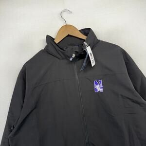 Northwestern University Jacket Men's XLT XL Tall Black Rain Wind Hooded Golf NEW